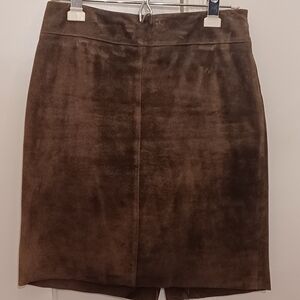 Express Chocolate Brown Suede Mini Skirt